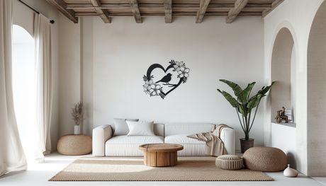 Bird and Blooms Metal Wall Art LifeStyle