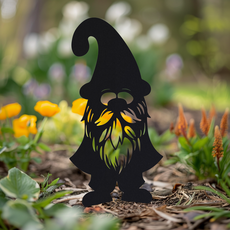 Garden Gnome with Secure Ground Stake in Garden