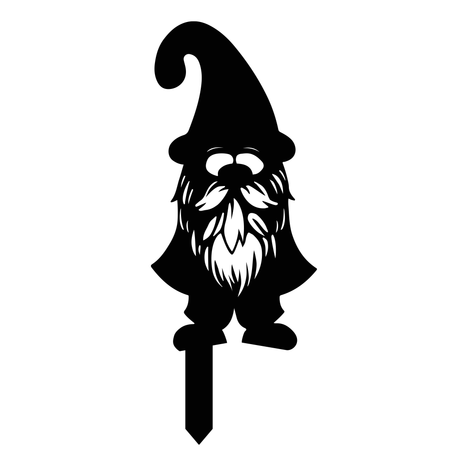 Garden Gnome with Secure Ground Stake White Background