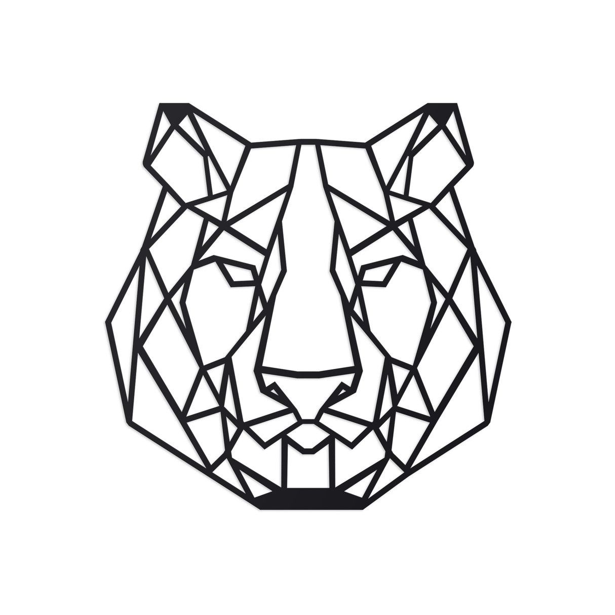 Geometric Lion Head Metal Wall Art White Background