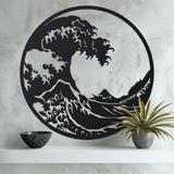 Great Wave Wall Art Extra Large Black